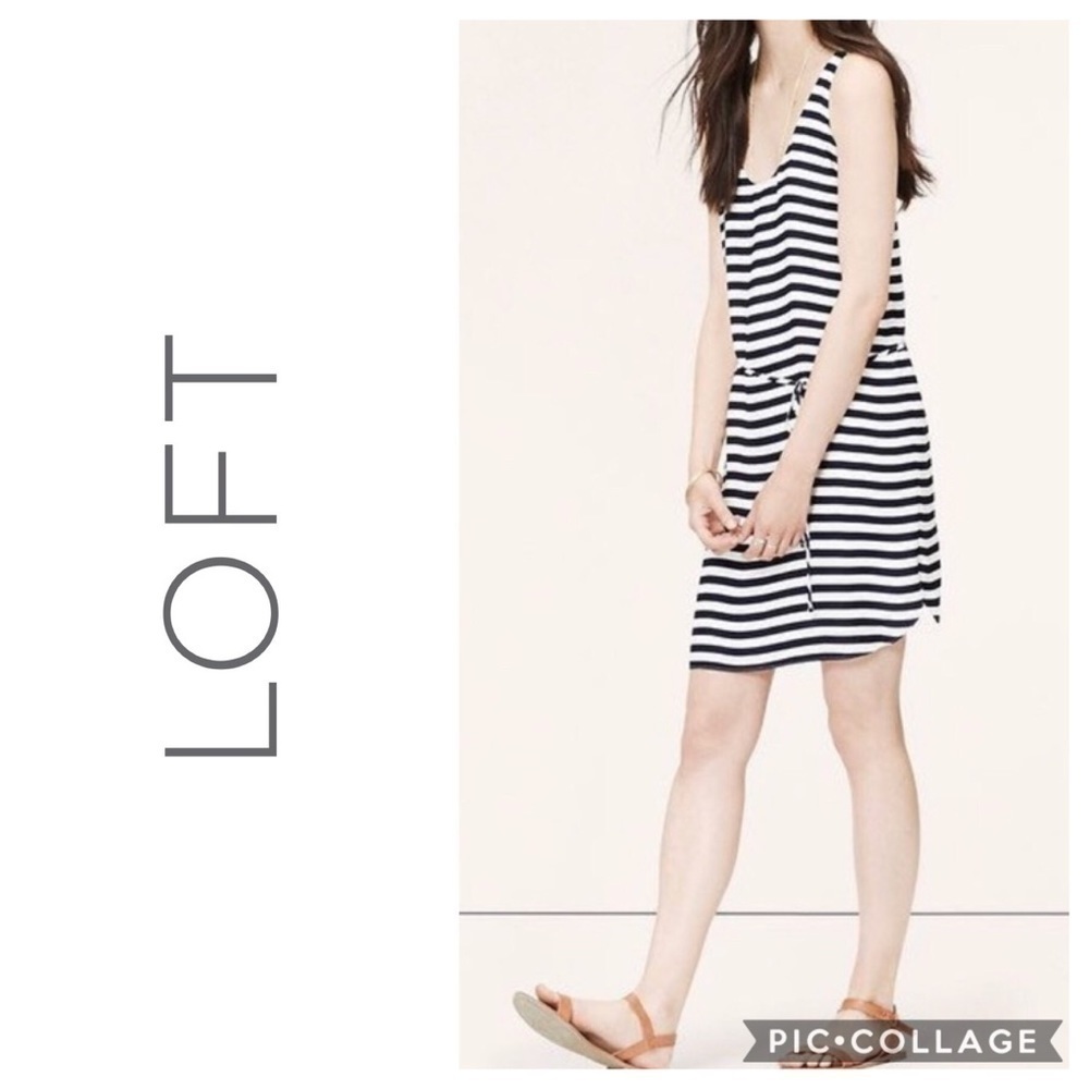 Loft Striped Shirt Dress NWT Medium